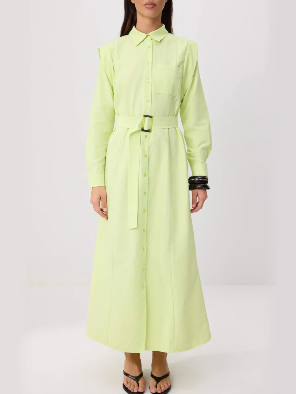 Trendyol Modest Dames Groen Effen Maxi Lang Casual Skater Modest Jurken, foto 2