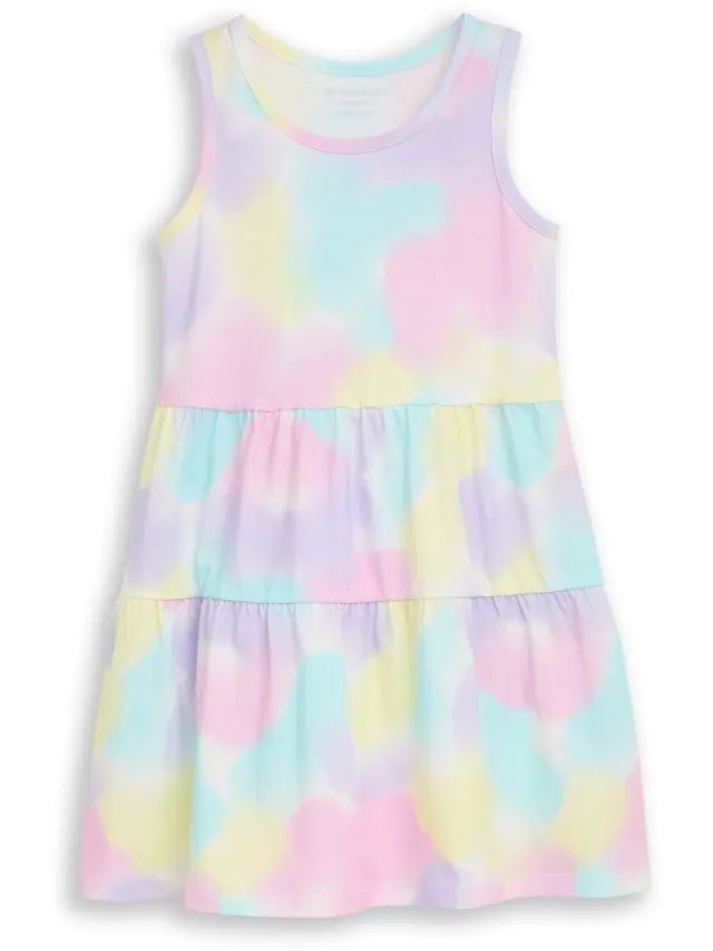 Tom Tailor Minijurk met batikpatroon - rainbow watercolor print