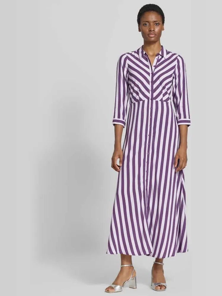 Yas Maxi-jurk met doorlopende knoopsluiting Lila