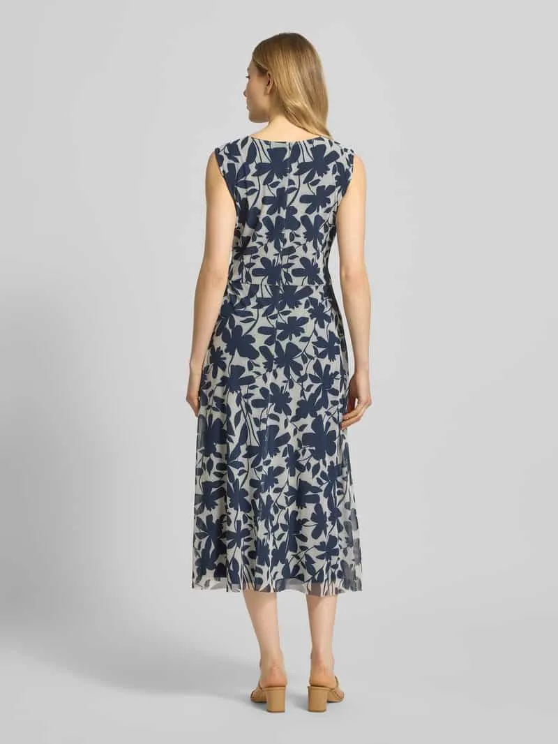 Swing regular fit midi-jurk met all-over bloemenmotief marineblauw, foto 2