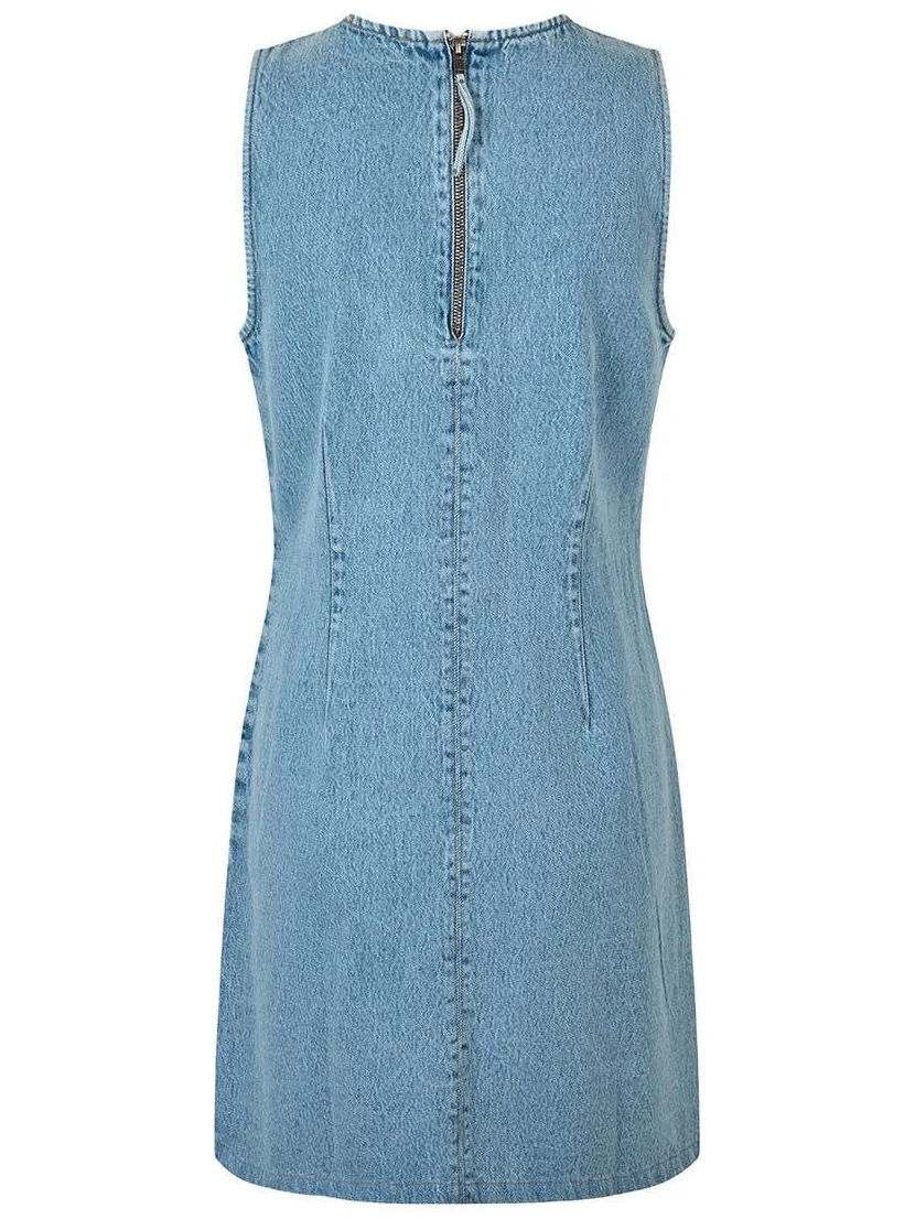 Modström spijkerjurk light blue denim, foto 3