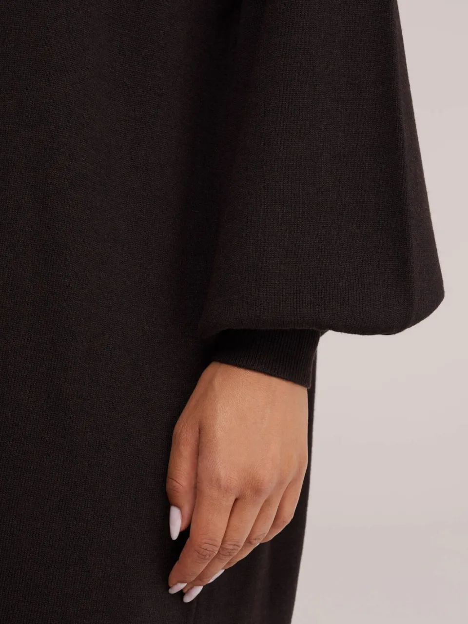 WE Fashion sweatjurk met wol - donkerbruin, foto 4