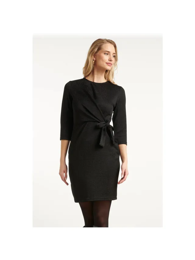 Smashed Lemon Damesstijlvolle jurk met lurex Zwart