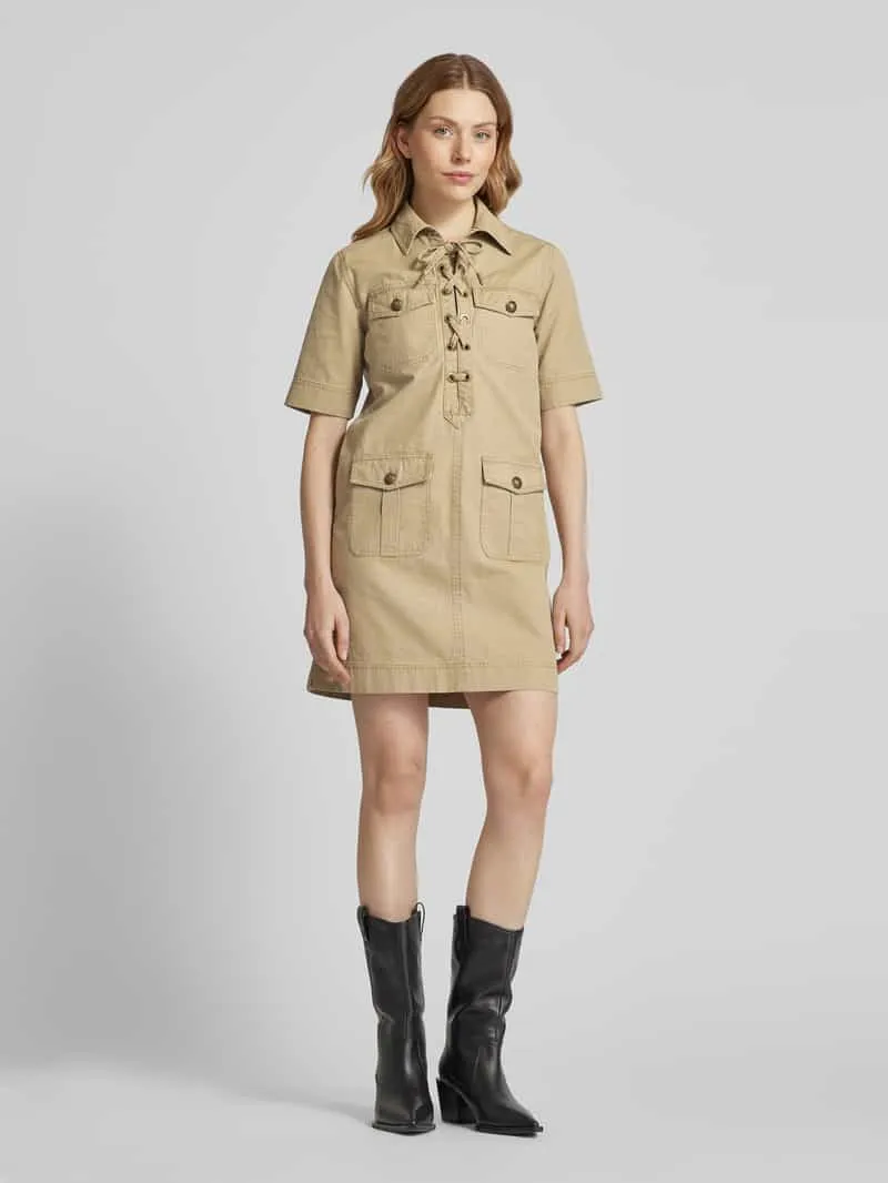 Zadig & Voltaire Mini-jurk met klepzakken, model 'RECORD' Beige