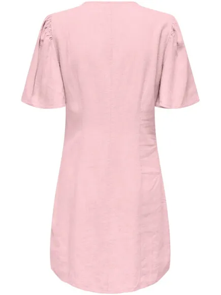Jacqueline De Yong Say s/s linen shirt dress roze, foto 2