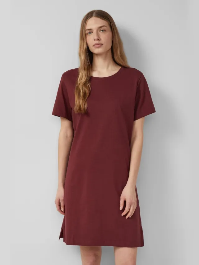 S.Oliver female - Jersey jurk met zijsplitten bordeaux