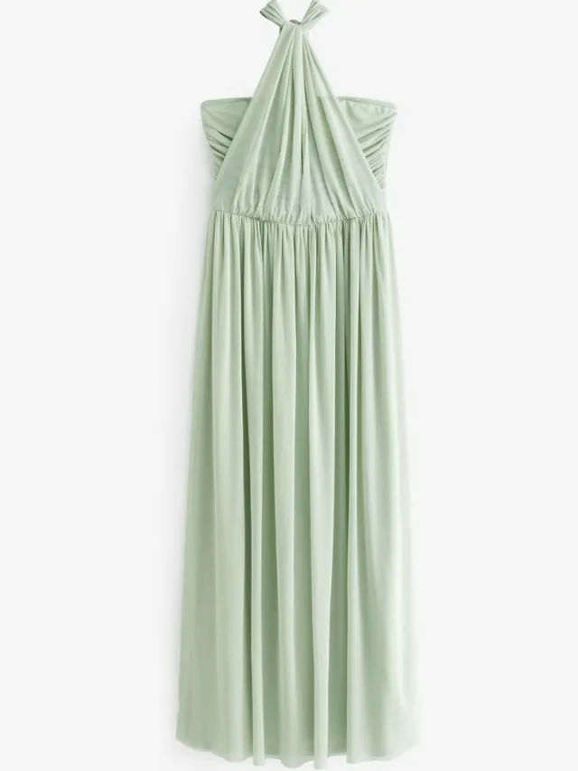 Next Dames - Mesh multiway maxi-jurk voor bruidsmeisjes en bruiloftsgasten - Groen Light Sage Green