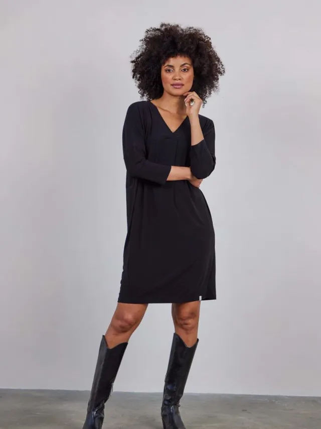Didi Dames Loose dress Sandy Black Zwart / grijs