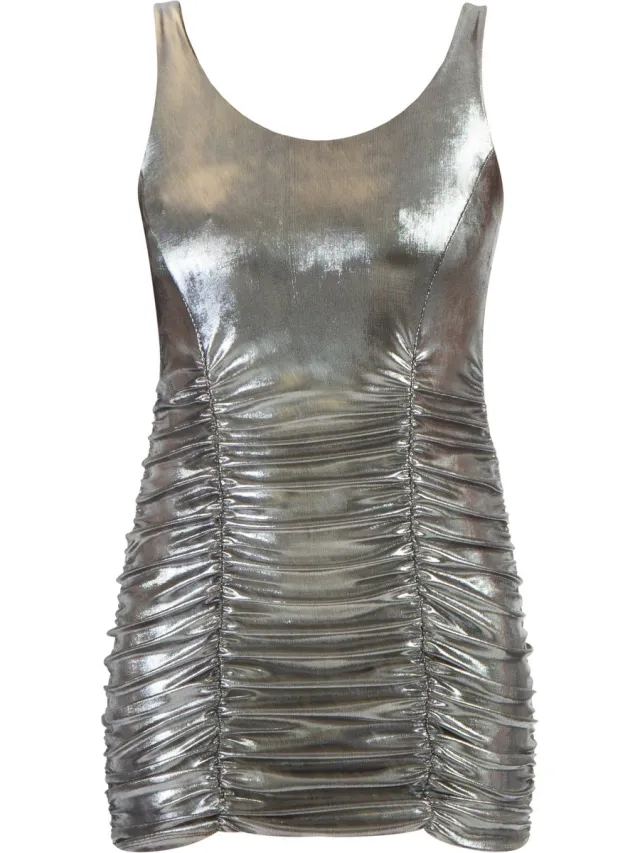Faina Gebreid mini-jurkje Zwart metallic