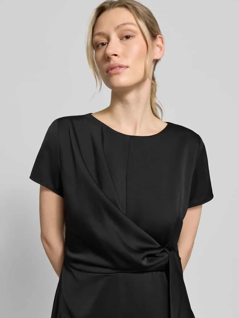 Rinascimento Knie-lange cocktailjurk met knoopdetail en ritssluiting zwart, foto 4