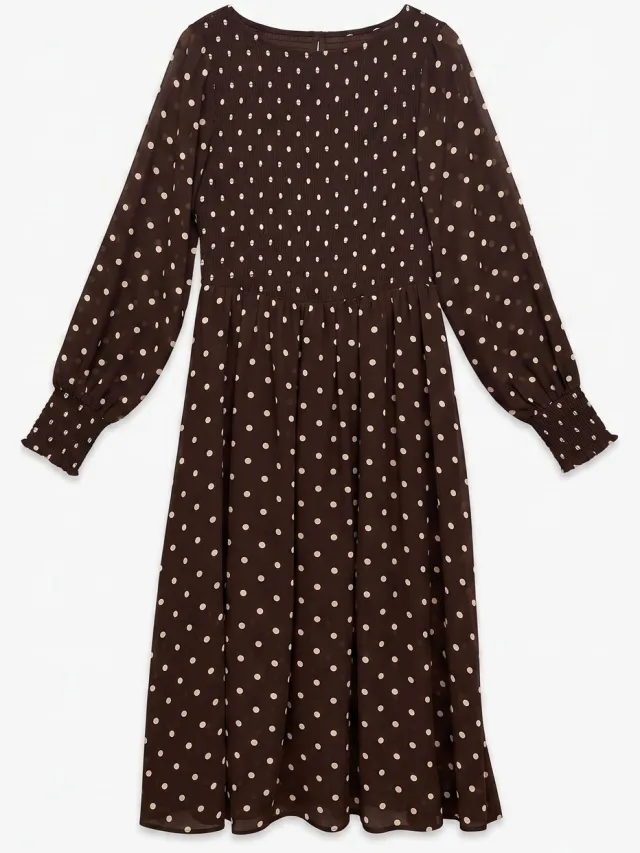 Vero Moda Jurk VMLINDA Midi-jurk chocolate torte 1