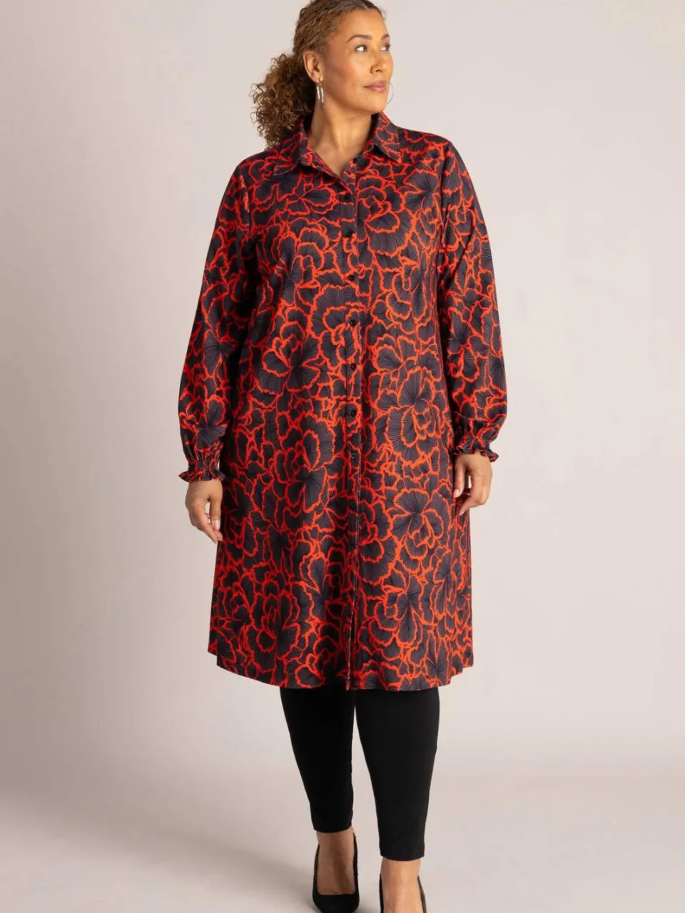 Colletta blousejurk Plus Size met print - rood, foto 3
