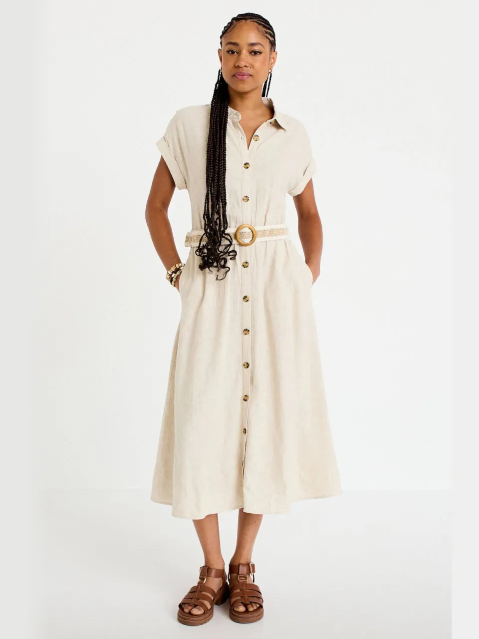 Cache Cache linnen blousejurk beige