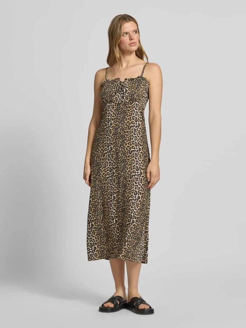 Only Uitlopend vrijetijdsjurk van pure viscose model 'BRENNA' Zand