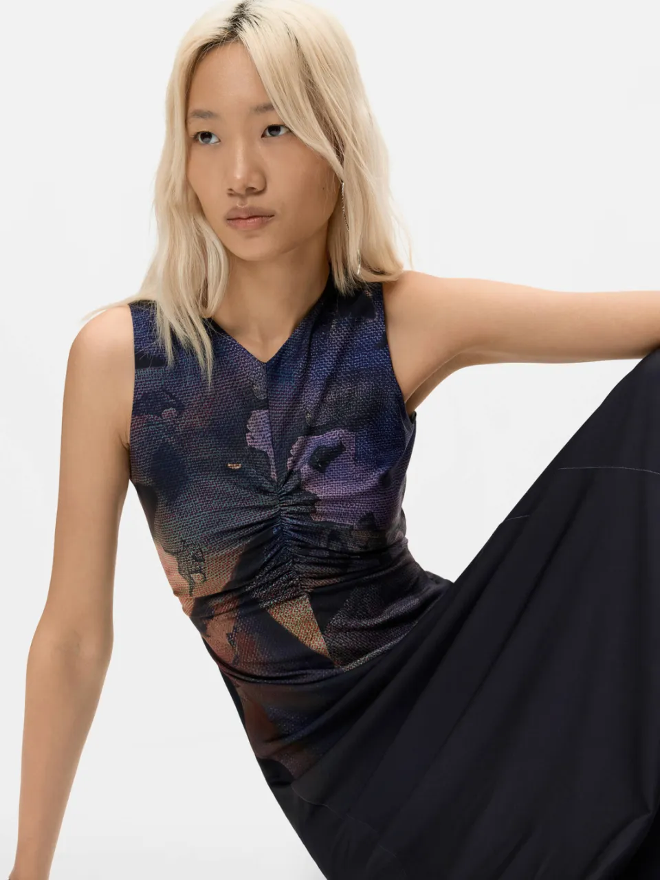 Desigual midi jurk met print - zwart, foto 3
