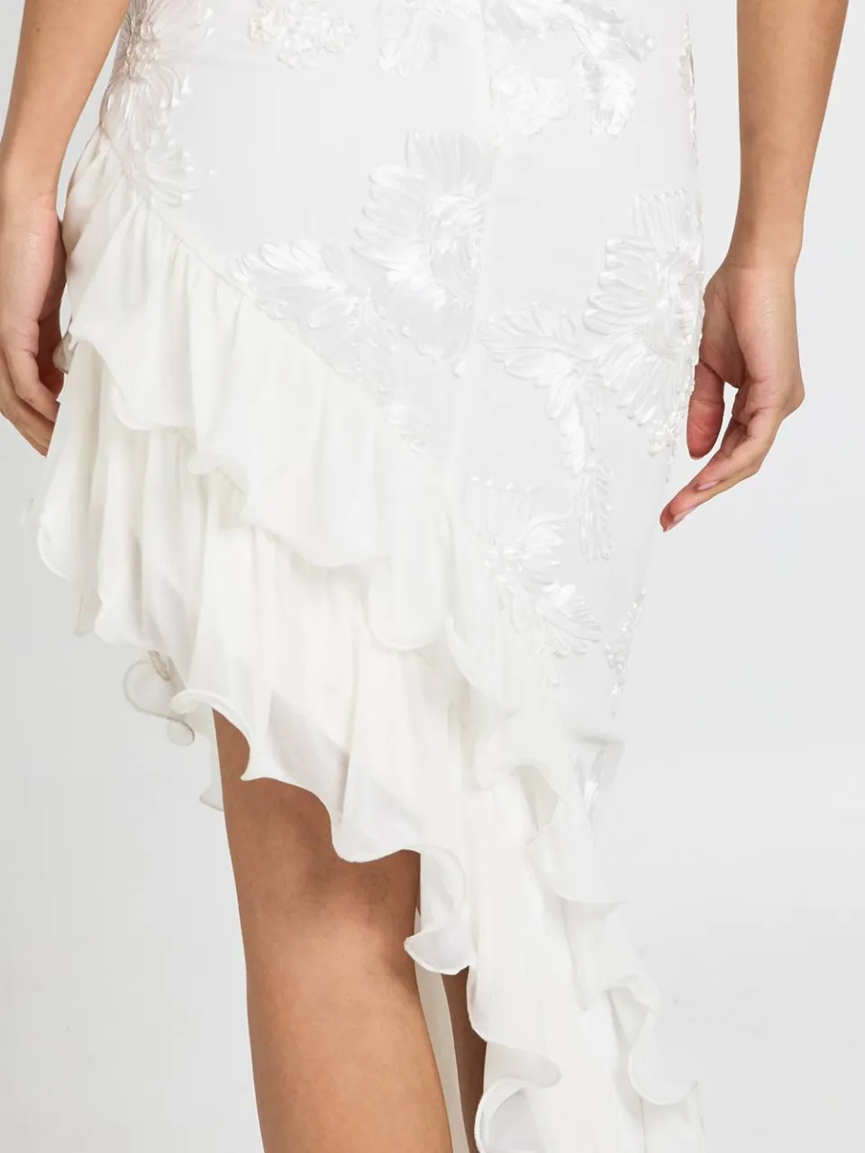boohoo Dames Maxi Jurk Met Satijn & Kant Panelen Mix ivoor, foto 4
