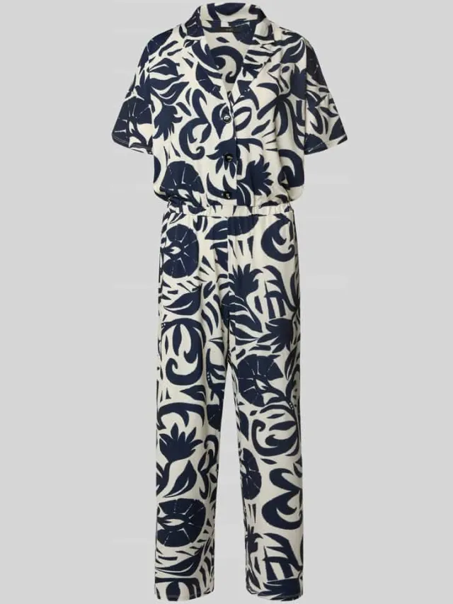 Oui Jumpsuit met all-over bloemenmotief beige gemêleerd, foto 2
