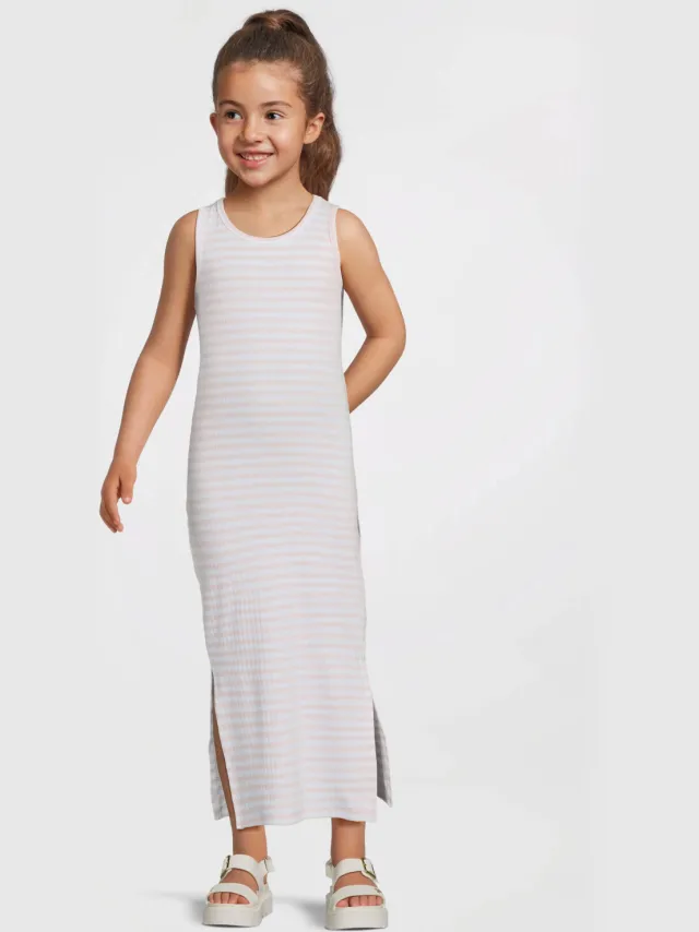 NAME IT maxi jurk lichtroze gestreept Lichtroze/wit