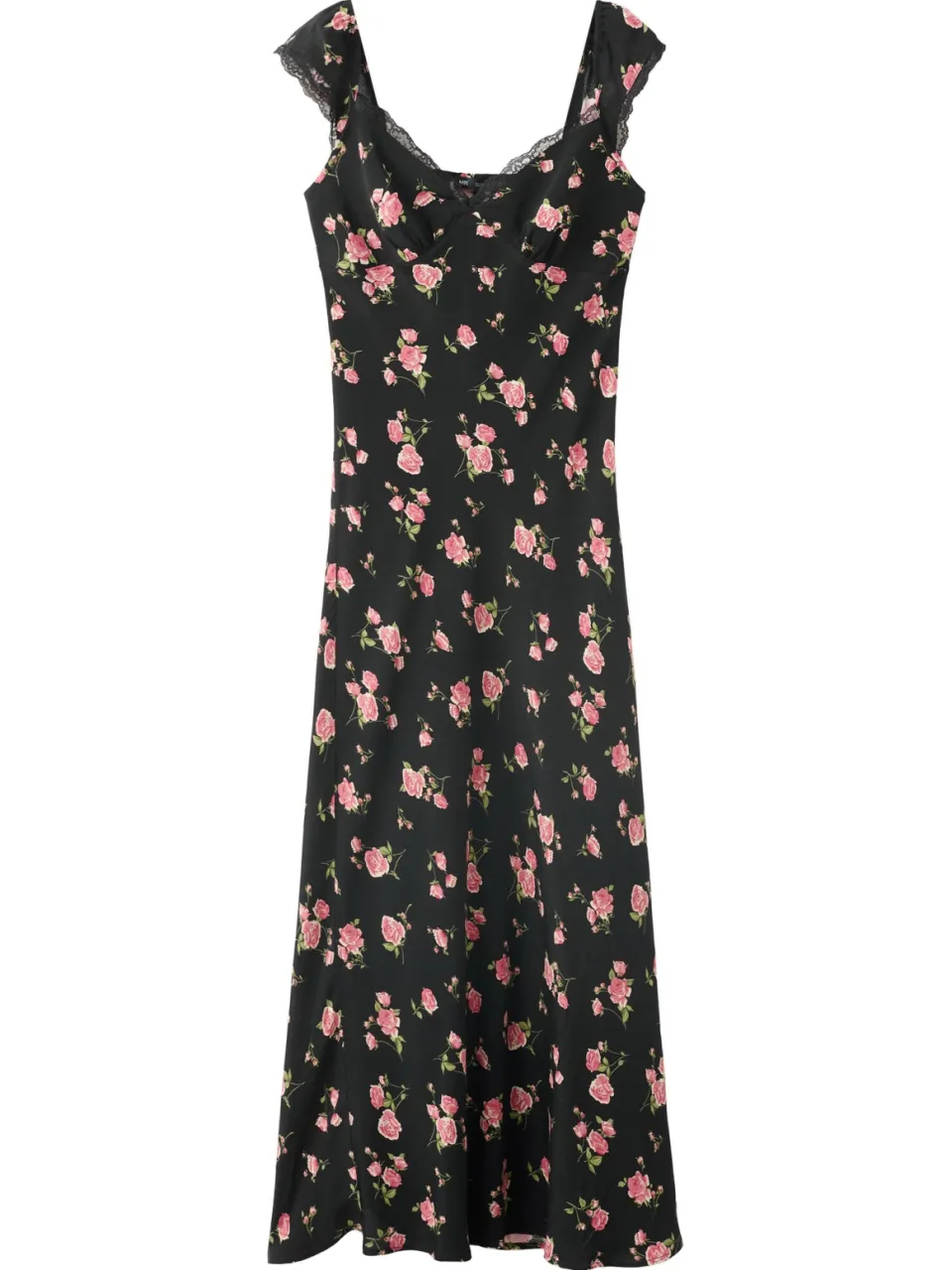 Mango viscose gebloemde jurk - zwart, foto 2