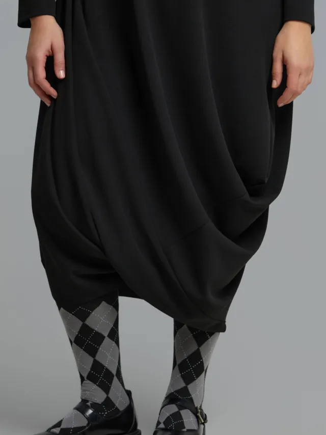 Mat Fashion Plus Size asymmetrische maxi jurk - zwart, foto 4