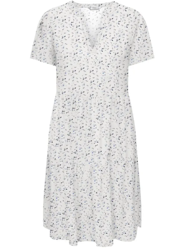 Only ONLZALLY LIFE S/S THEA DRESS NOOS WVN - Dames - Mini jurken cloud dancer