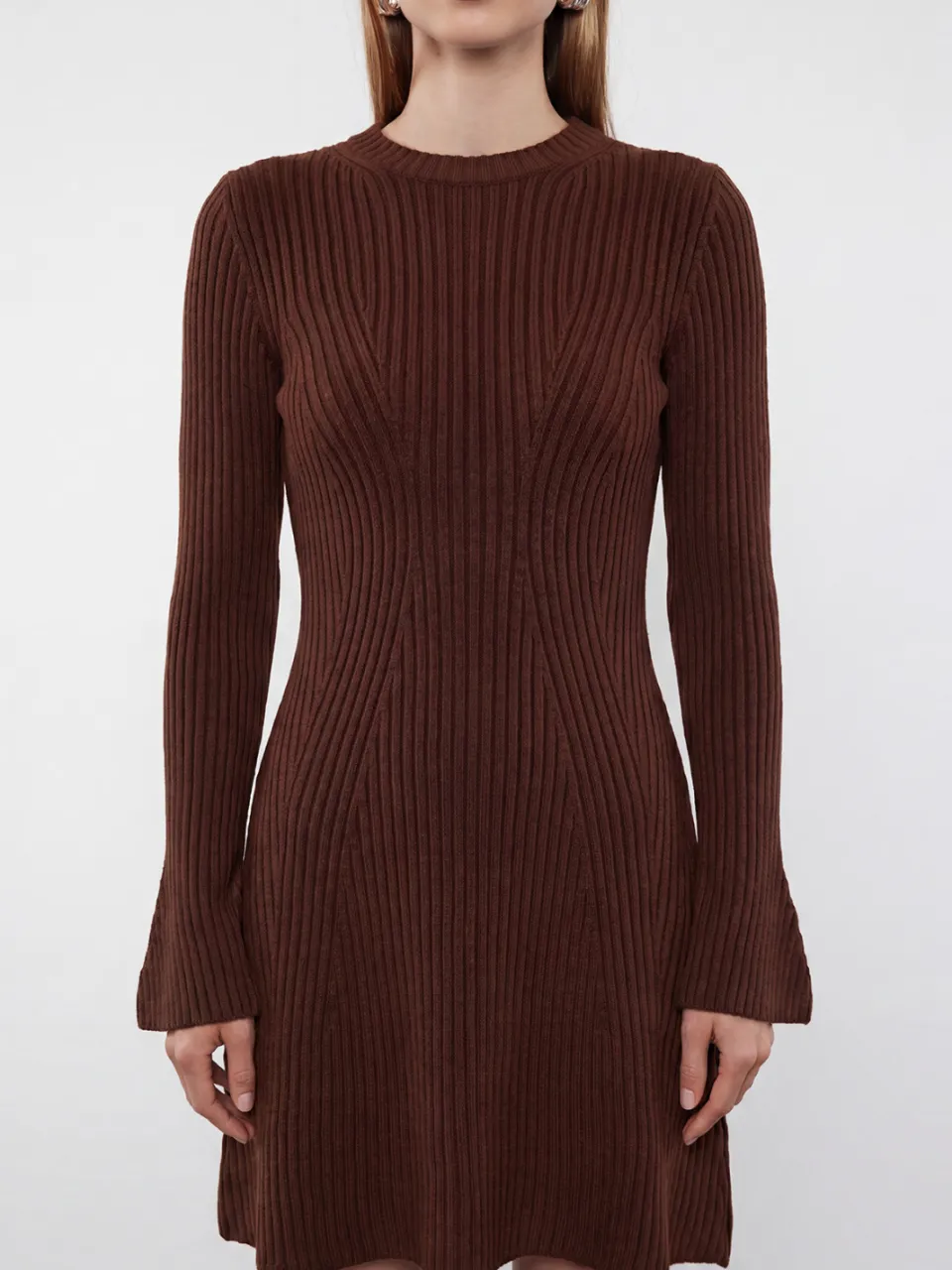 Trendyol TRENDYOLMİLLA Dames Bruin Effen Extra Kort / Super Mini Lang Casual A-lijn Jurken, foto 2