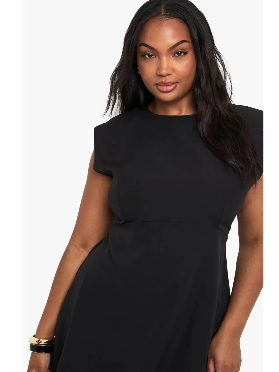 boohoo Dames PLUS CAP MOUW MINI JURK zwart, foto 4