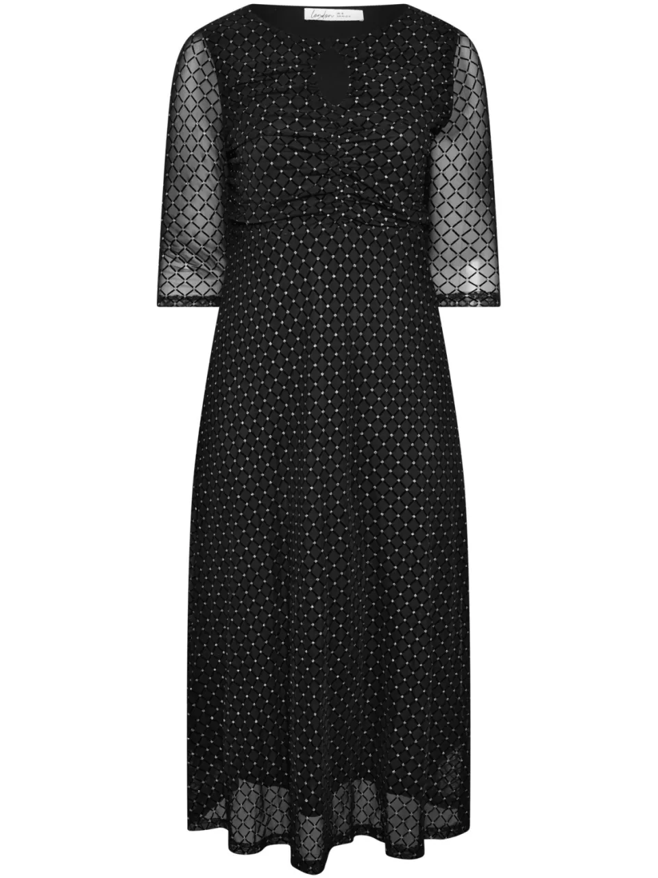 Yours London Yours Zwarte Maxijurk Met Glittersize 50, foto 3