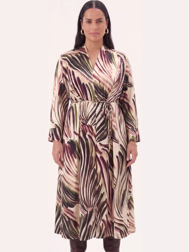 Yoek Aquarello midi jurk meerkleurig Multi
