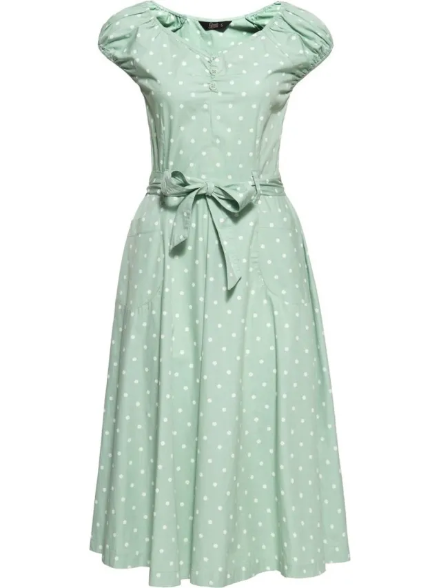 QUEEN KEROSIN dames swingjurk mint