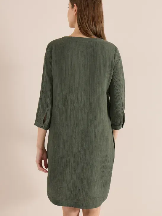 cecil Knielange jurk van mousseline groen, foto 2