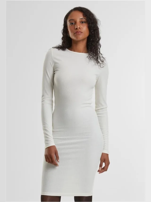 Urban Classics Rib Kokerjurk - 4XL - Creme