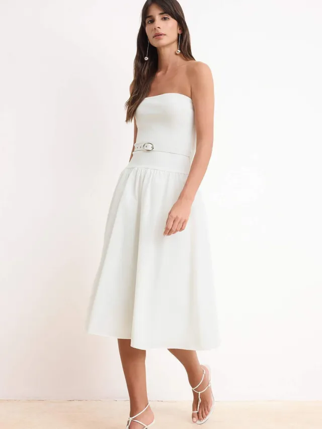 Turkishsouq Platte, mouwloze midi-jurk voor dames, casual/dagelijks model skaterjurk Ecru