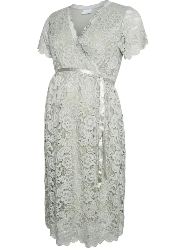 Mamalicious MLMIVANE TESS SS JRS ABK DRESS 2F - Dames - Mini jurken Aqua Gray