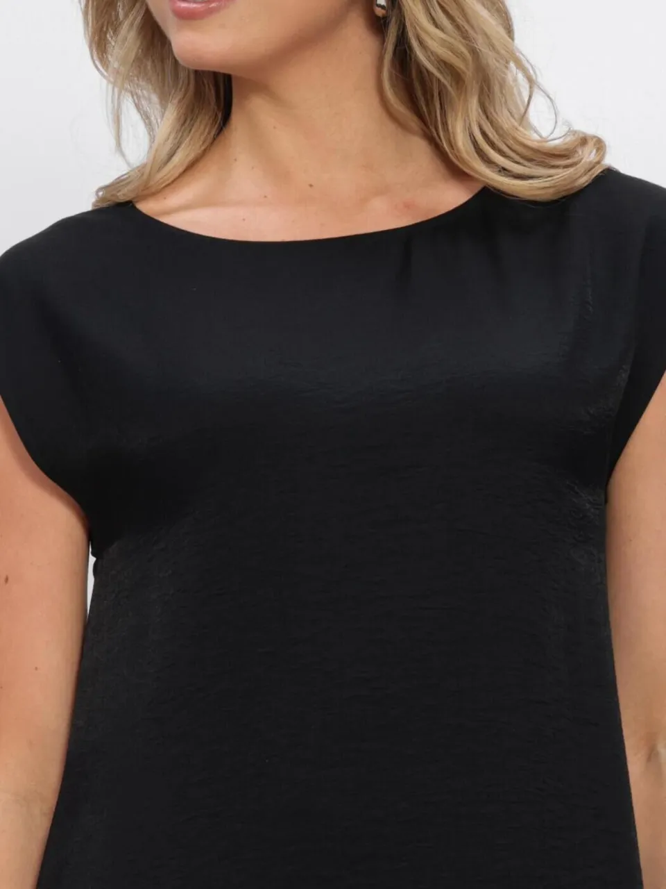 JANSEN Amsterdam Dames Jurken Otis Jurk Cb 598 Colorblock Cap Sleeve Wide Neckline Long - Zwart, foto 3