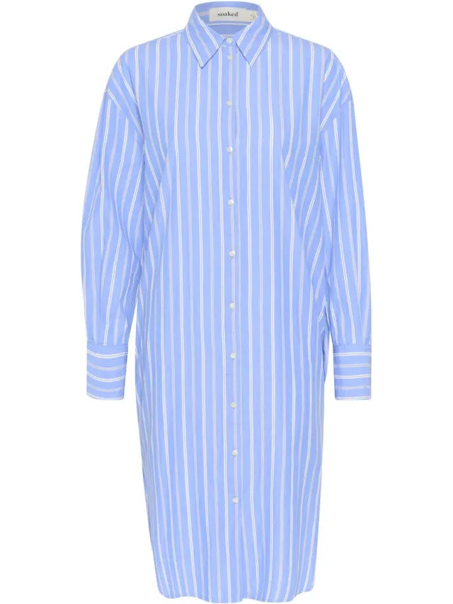 SOAKED IN LUXURY Dameshemdjurk Soaked in Luxury Merona blauw met witte streep
