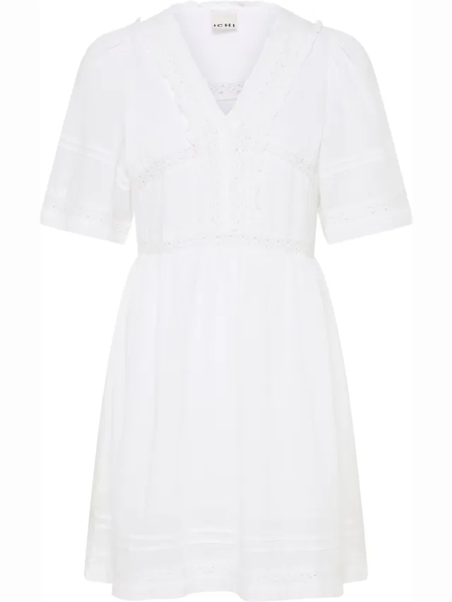 Ichi IHVOILANA DR - Dames - Mini jurken Cloud Dancer