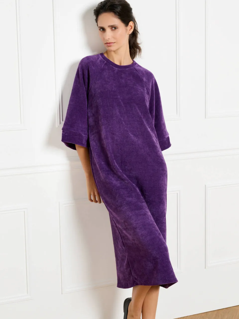 LOLALIZA corduroy midi jurk - paars, foto 3