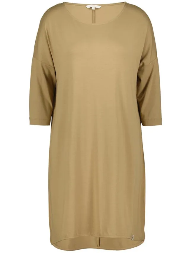 Didi Dames Loose dress 3/4 sleeves Kelp sand Beige / bruin