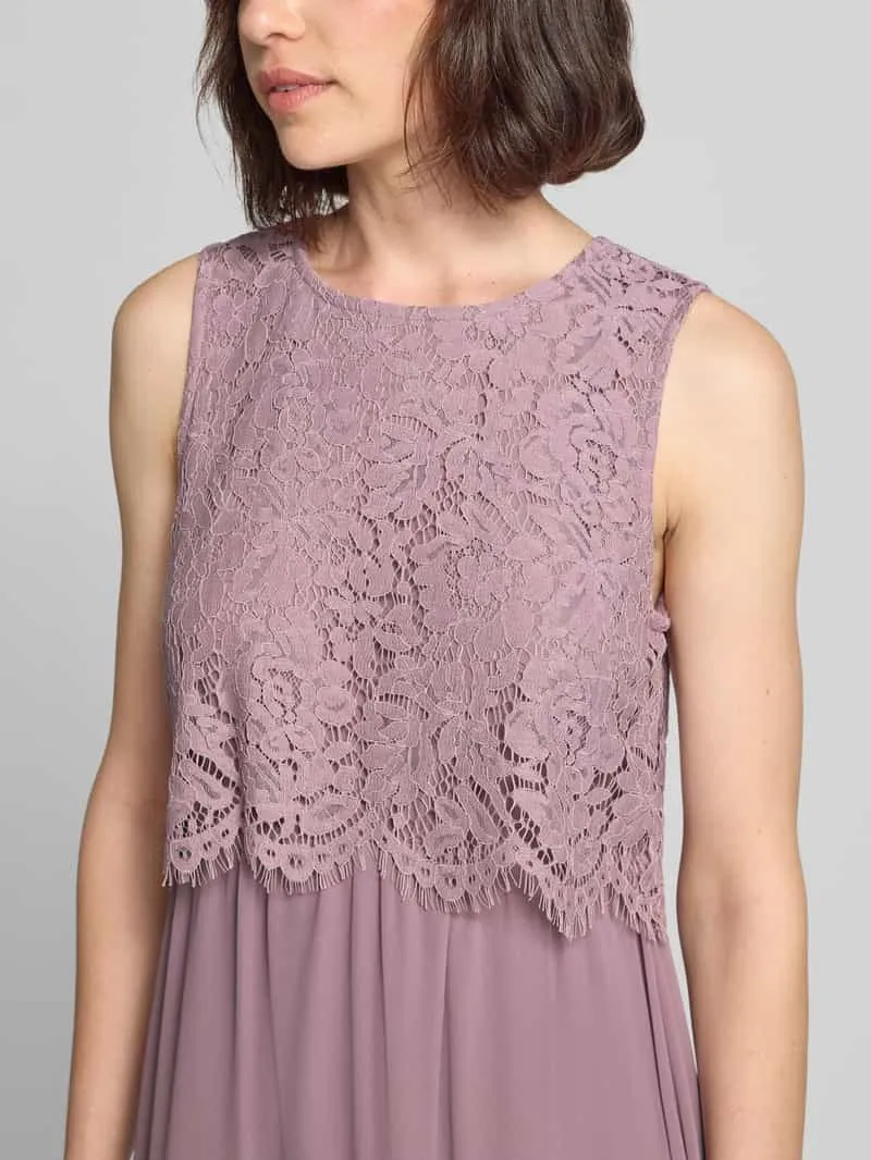 Vila Avondjurk met kant en ronde hals model 'MILINA LACE' mauve, foto 5