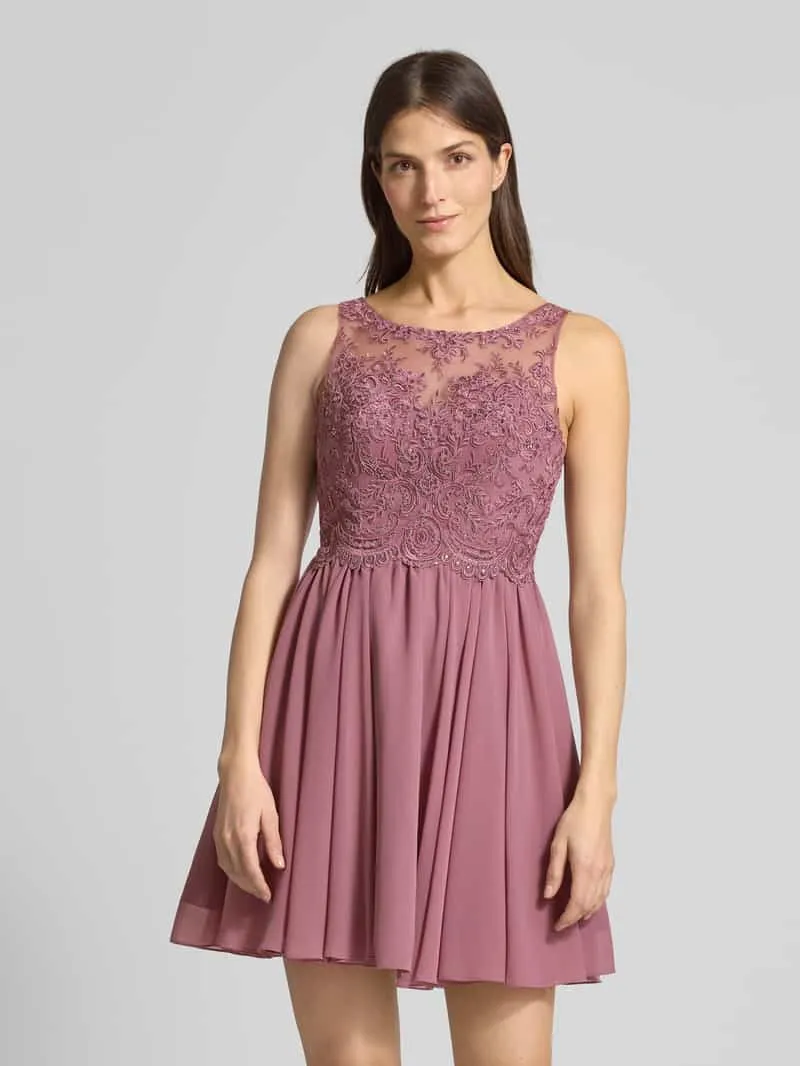 Laona Cocktailjurk van tule met strass-steentjes Oudroze