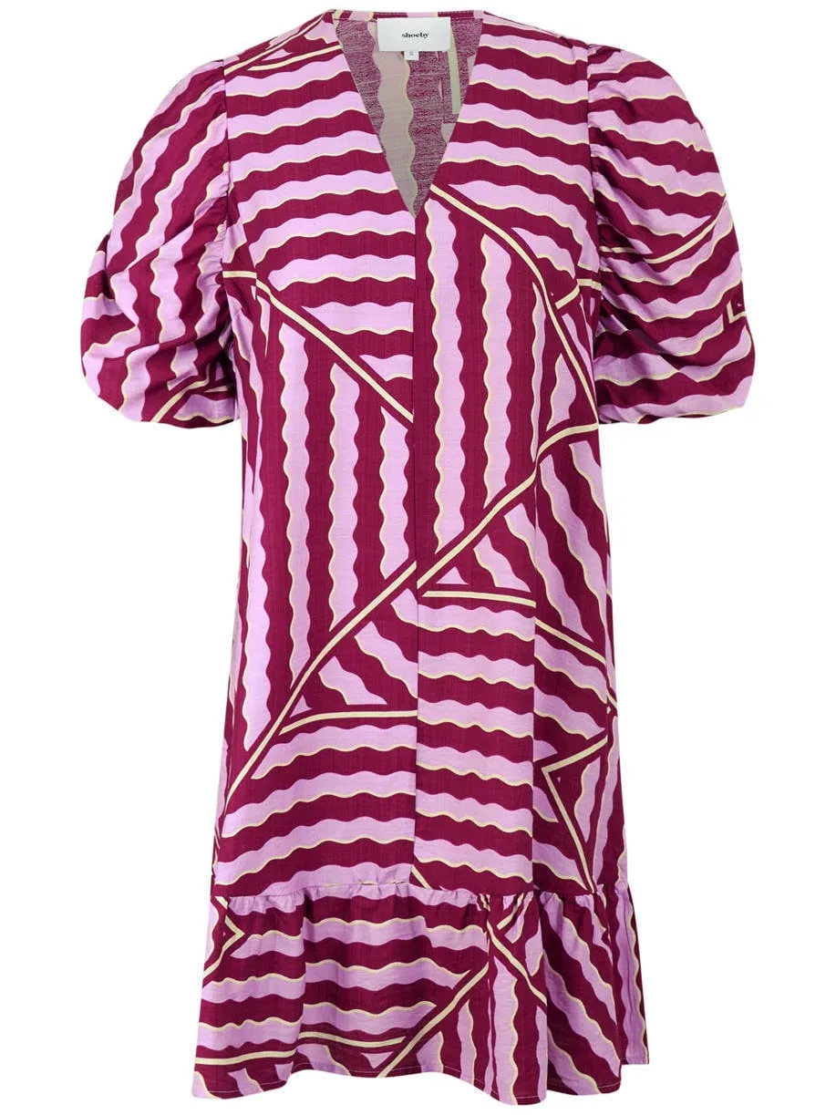 Shoeby viscose korte zomerjurk met print - roze, foto 2
