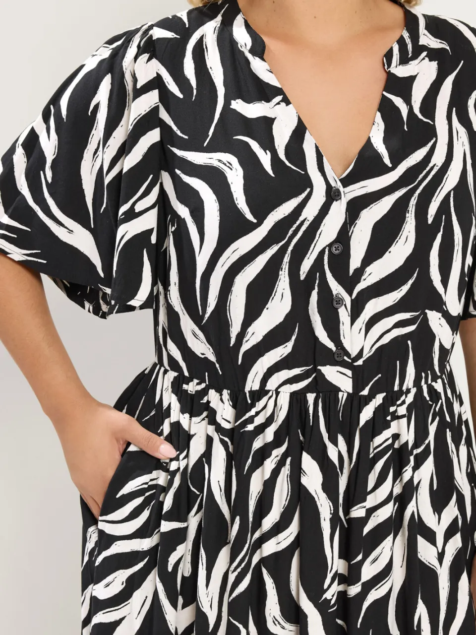 Yours Zwarte Zebra Maxijurk, foto 4