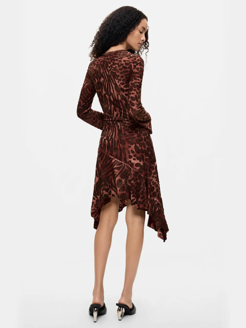 Desigual midi jurk met panterprint - bruin, foto 2
