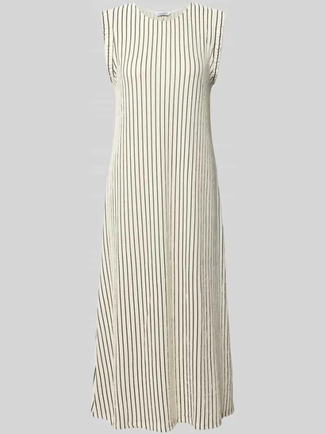 Zabaione midi-jurk met ronde hals model 'Ne44lly' ecru, foto 2