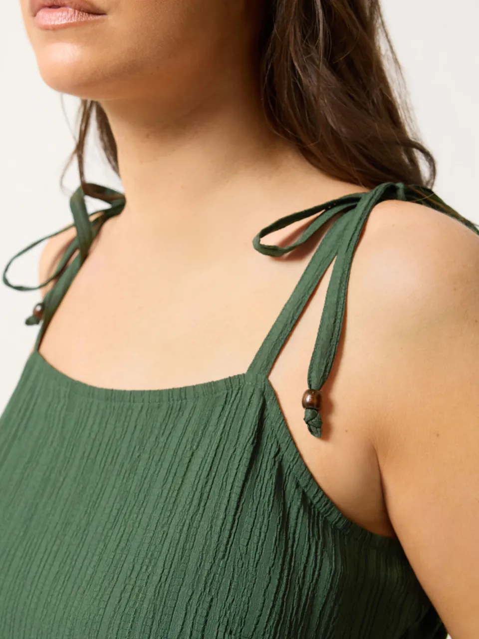 Yours Groene Jurk Met Bandjes, foto 4