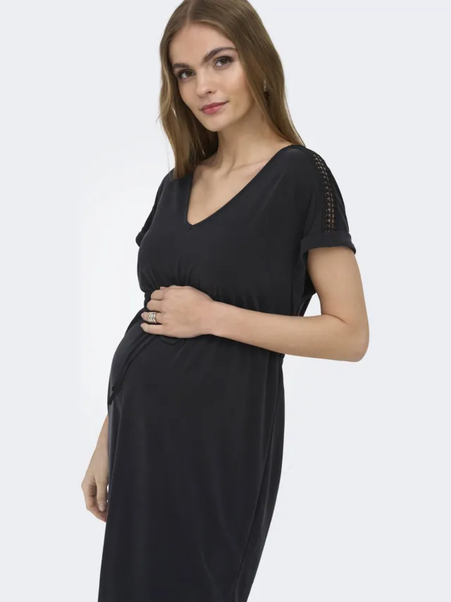 Only Maternity midi zwangerschapsjurk zwart, foto 5