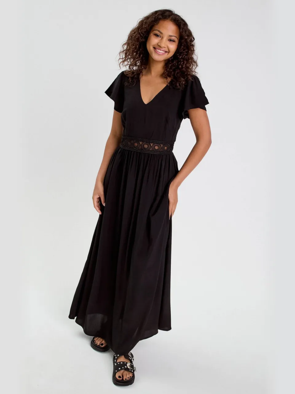 Cache Cache midi jurk broderie zwart