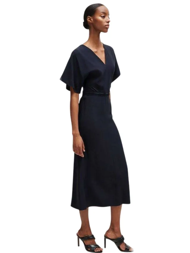 Boss A-lijn midi-jurk met kimono-mouwen voor dames (Donkerblauw)