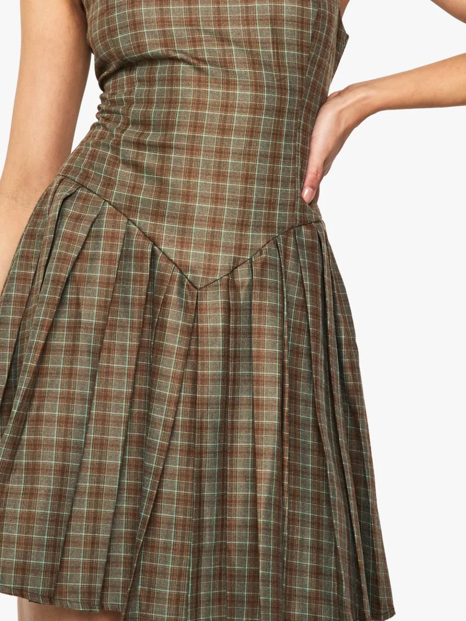 boohoo Dames Check Geruite Geplooide, Op Maat Gemaakte Jurk multicolor, foto 3
